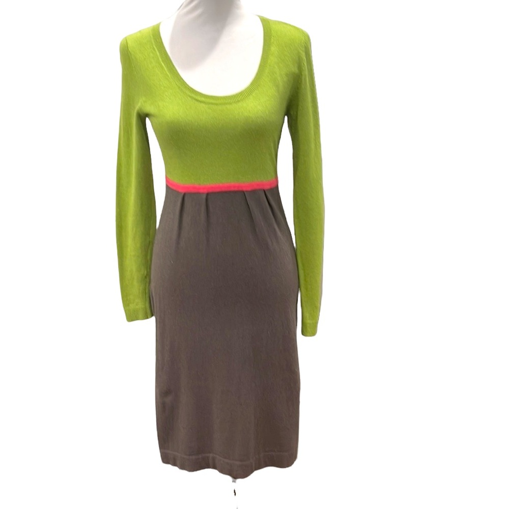 Boden Cotton Cashmere Angora Color Block Sweater Dress SZ 6
